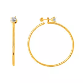 Серьги из серебра с фианитами с позолотой и родированием И2-808-27-01