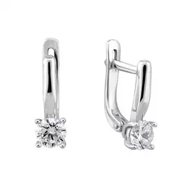 Серьги из серебра с фианитами с родированием 21-0651-23-01