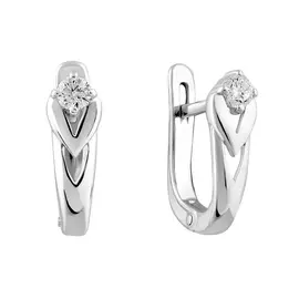 Серьги из серебра с фианитами с родированием 21-1431-23-01