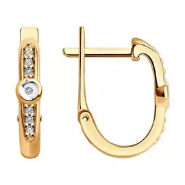 Серьги из серебра с фианитами с родированием 87020054 №20 158