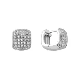 Серьги из серебра с фианитами с родированием И2-052-23-01