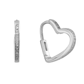 Серьги из серебра с фианитами с родированием И2-1002-23-01