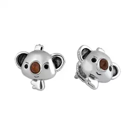 Серьги из серебра с фианитами с родированием И2-1004-23-81