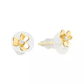 Серьги из серебра с фианитами с родированием И2-1268-27-01