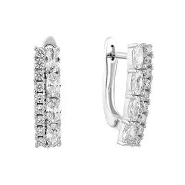 Серьги из серебра с фианитами с родированием И2-397-23-01