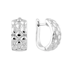 Серьги из серебра с фианитами с родированием И2-432-23-00