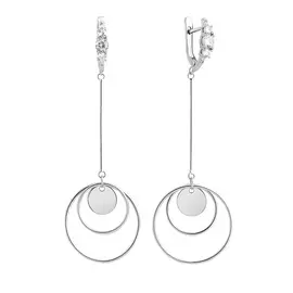 Серьги из серебра с фианитами с родированием И2-652-23-01