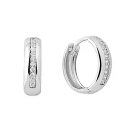 Серьги из серебра с фианитами с родированием И2-762-23-01