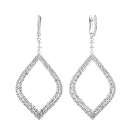 Серьги из серебра с фианитами с родированием И2-821-23-01