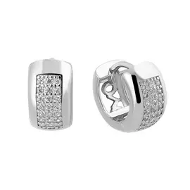 Серьги из серебра с фианитами с родированием И2-838-23-01