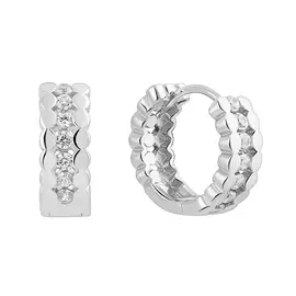 Серьги из серебра с фианитами с родированием И2-839-23-01