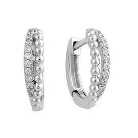 Серьги из серебра с фианитами с родированием И2-909-23-01