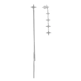 Серьги из серебра с фианитами с родированием И2-916-23-01