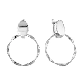 Серьги из серебра с фианитами с родированием И2-946-23-00