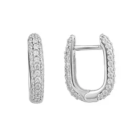 Серьги из серебра с фианитами с родированием И2-971-23-01