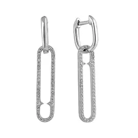 Серьги из серебра с фианитами с родированием И2-993-23-01