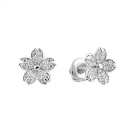 Серьги из серебра с фианитами с родированием SE0004101