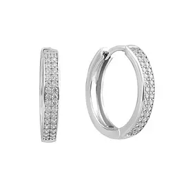 Серьги из серебра с фианитами с родированием SE0126102