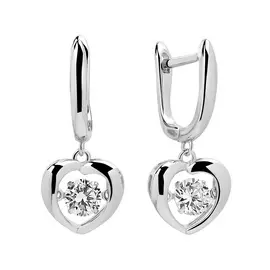 Серьги из серебра с фианитами с родированием SE0349202