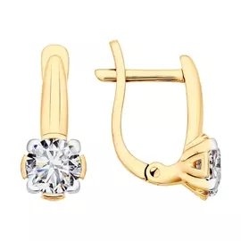 Серьги из серебра с фианитами swarovski с родированием 89020066