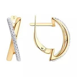 Серьги из серебра с фианитом 93020678