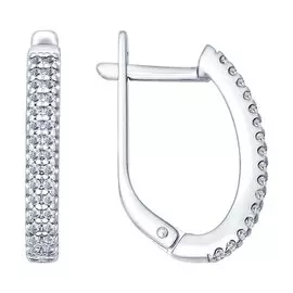 Серьги из серебра с фианитом 94021767