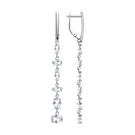 Серьги из серебра с фианитом 94023540