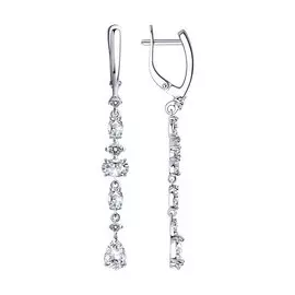 Серьги из серебра с фианитом 94023549