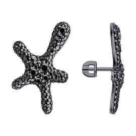 Серьги из серебра с фианитом 94024122