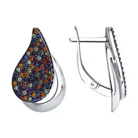 Серьги из серебра с фианитом 94024181