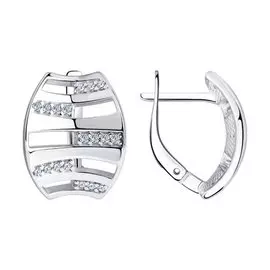 Серьги из серебра с фианитом 94024204