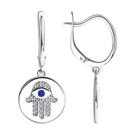 Серьги из серебра с фианитом 94024421