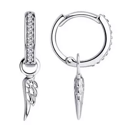 Серьги из серебра с фианитом 94024423