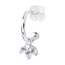 Серьга из серебра с фианитом 94170137