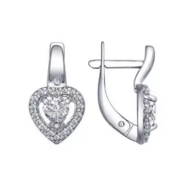 Серьги из серебра с фианитом swarovski 89020060