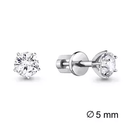 Серьги из серебра с фианитом swarovski с родированием 43644А.5