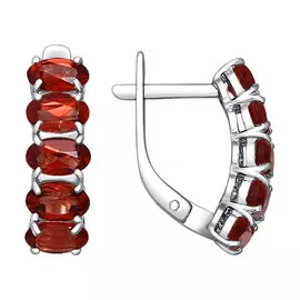 Серьги из серебра с гранатами 92021029