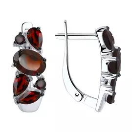 Серьги из серебра с гранатами 92022016