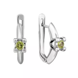 Серьги из серебра с хризолитами 21-0108-23-11