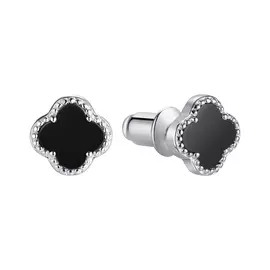 Серьги из серебра с керамикой TC-E02154-B-W-X-X-X