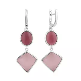 Серьги из серебра с кошачьим глазом И2-1160-23-61