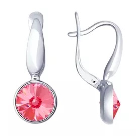 Серьги из серебра с кристаллами swarovski с родированием 94022849