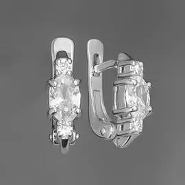 Серьги из серебра с куб. цирконием 33-21281