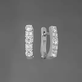 Серьги из серебра с куб. цирконием 33-25004