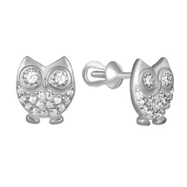 Серьги из серебра с куб. цирконием пс-087р