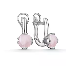 Серьги из серебра с кварцами розовыми 02-2214/00РК-00