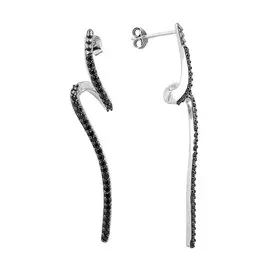 Серьги из серебра с наноситаллами шпинелями с родированием И2-1559-23-61