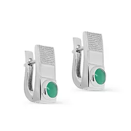 Серьги из серебра с ониксом с родированием 12-329-1900