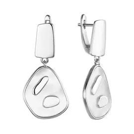 Серьги из серебра с перламутром с родированием 2432930235