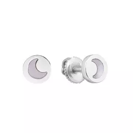 Серьги из серебра с перламутром с родированием И2-047-23-61